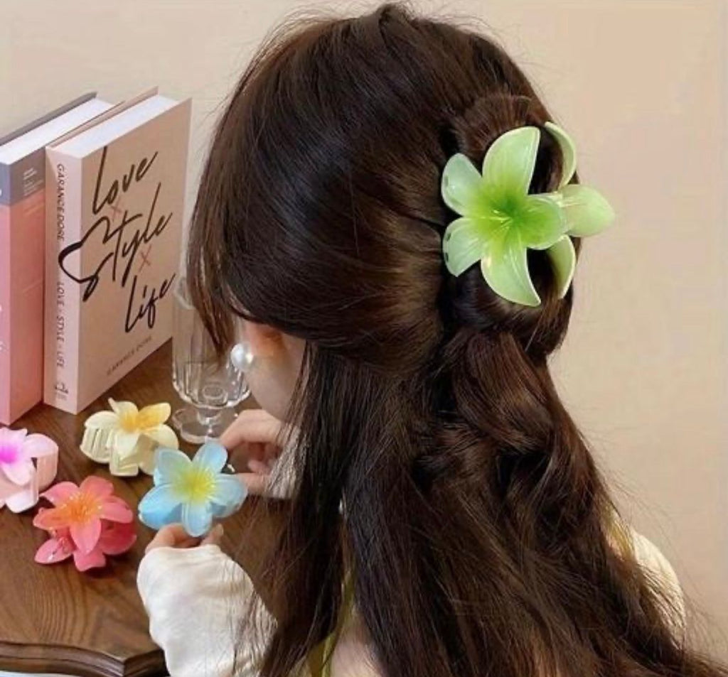 Tropical Plumeria Hair Flower Clips Multi-Color