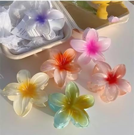 3pcs Hawaiian Flower Hair Claw Clips (Multicolor)