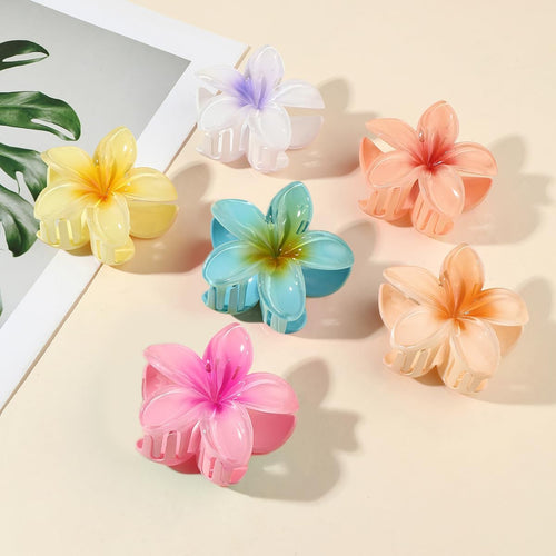 3pcs Hawaiian Flower Hair Claw Clips (Multicolor)